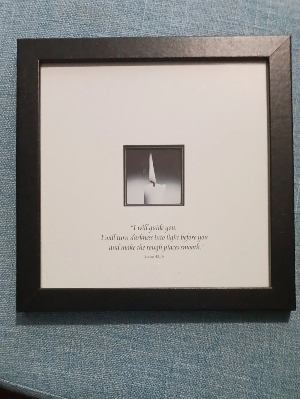 Source Unknown Black Framed Inspirational Candle Print
